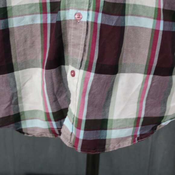 Button-Down Shirt - Blue and Maroon Plaid Pattern by Matix - Men's Large - Picture 5 of 10